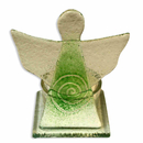 Teelichthalter Glas-Engel Spirale grn 8 x 10 x 6 cm