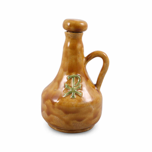 Keramik-Weihwasserkrug PAX handgetpfert braun - grn 17 cm