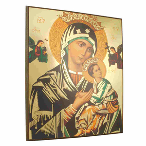 Ikonenbild - Madonna mit Jesuskind - Kunstdruck auf Holzplatte 10 x 12 cm