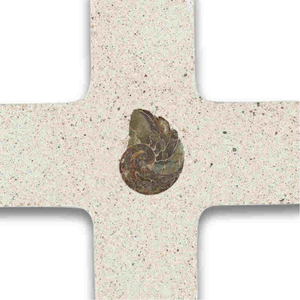 Wandkreuz Steinkreuz Ammonit Fossil Heilstein strkend Kinderkreuz Taufkreuz 10 x 10  cm