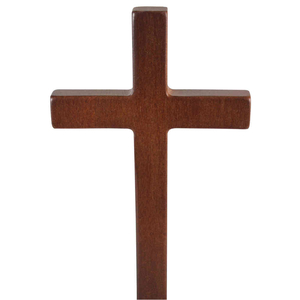 Stehkreuz - Standkreuz dunkelbraun lackiert ohne Korpus Erlenholz 21 x 11 cm Sterbekreuz