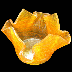 Windlicht Teelicht Glasschale fr Teelicht orange Fusingglas 10,5 x 10,5 cm Glaskunst Unikat