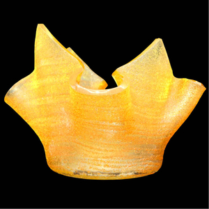 Windlicht Teelicht Glasschale fr Teelicht orange Fusingglas 10,5 x 10,5 cm Glaskunst Unikat