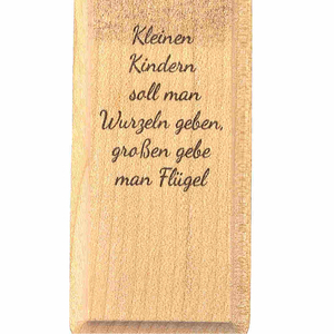 Kinderkreuz Lebensbaum - Vgel & Text Kleinen Kindern soll man Wurzeln geben ... Holzkreuz 16 cm