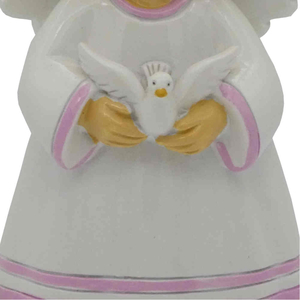 Schutzengel Statue mit Taube wei rosa fr Mdchen Taufengel Engel kindgerecht 7,5 cm Geburt