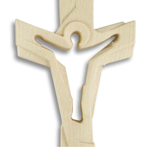 Wandkreuz / Auferstehungskreuz geschnitzt Holz natur Corpus durchbrochen 10 cm Handarbeit Unikat