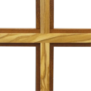 Stehkreuz - Standkreuz Holz Mahagoni Auflage Olivenholz ohne Korpus 22 x 11 cm Sterbekreuz