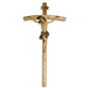 Wandkreuz / Kruzifix Holz Krper mehrtnig 45 cm