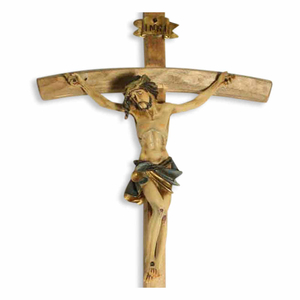 Wandkreuz / Kruzifix Holz Krper mehrtnig 45 cm