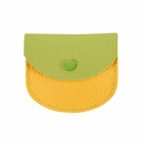 Rosenkranz Etui hellgrn - gelb Leder 7,5 x 6,5 cm