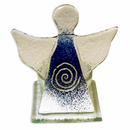 Teelichthalter Glas-Engel mit Spirale kobaltblau 8 x 10 x...