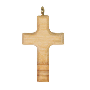 Rosenkranz Kreuz Olivenholz glatt mit Ring 3,1 x 2 cm