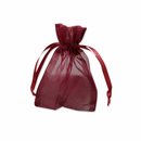 Organza Zugbeutel weinrot mit Satinband 14 x 11 cm