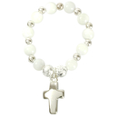 Gebetsring / Fingerrrosenkranz Perle Perlmutt dehnbar 3,5 cm