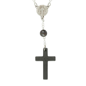 Zehner Rosenkranz Perle grau rund Kunststoff 15 cm