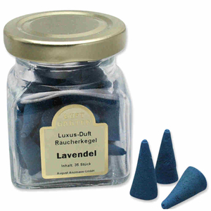 Rucherkegel Lavendel 35 Stck im Glas