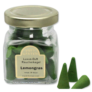 Räucherkegel Lemongrass 35 Stück im Glas