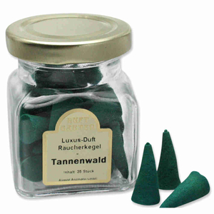 Rucherkegel Tannenwald 35 Stck im Glas