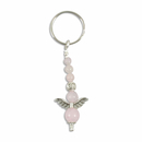 Schlsselanhnger Engel aus Rosenquarz rosa mit Tibet...