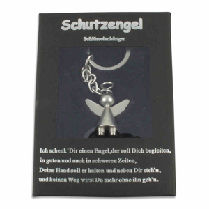 Schlsselanhnger Schutzengel modern silberfarben 10,5 cm