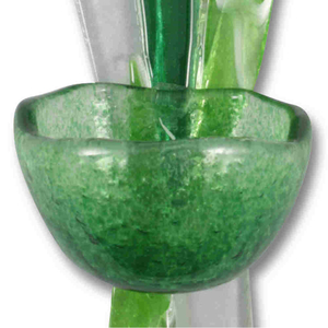 Glasweihkessel modern grün Handarbeit 15 x 6 x 6 cm