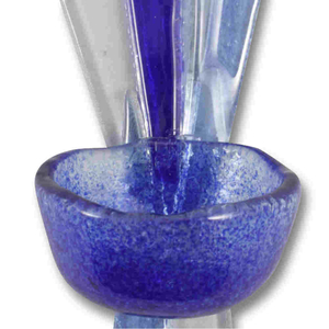 Glasweihkessel modern blau Handarbeit 10 x 6 x 6 cm