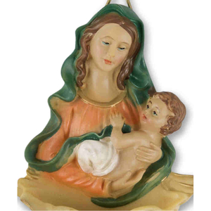 Weihkessel Madonna mit Jesukind bunt bemalt Kunststein 11 cm