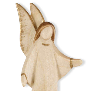 Schutzengel - Engel Holz geschnitzt 2 x patiniert zum Hängen 8 cm