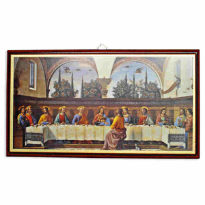 Ikonenbild Das letzte Abendmahl - Kunstdruck auf Holzplatte 32 x 18 cm