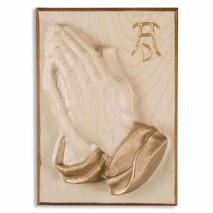Holztafel Betende Hände von Albrecht Dürer Holz geschnitzt patiniert 11 x 7,5 cm