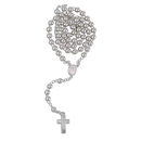 Rosenkranz echt Silber mit runder Perle - glattes Kreuz...