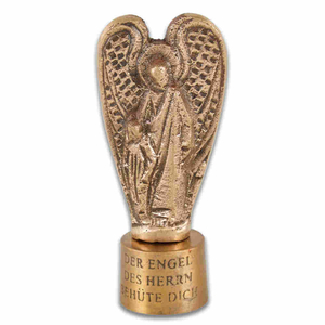 Engel - Schutzengel Bronze auf Sockel - Der Engel des Herrn behüte Dich 8 cm