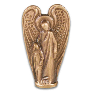 Handschmeichler - Bronze Engel - Schutzengel mit Kind 6 cm - Reisebegleiter