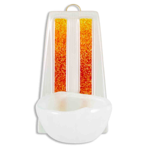 Glaskreuz - Glas Weihkessel weiß - Glasauflage rot - orange - gelb - Set