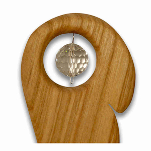 Engelsflügel Holz zum Hängen 11 x 4,5 cm Kristallkugel 1,4 cm