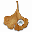 Gingkoblatt zum Hngen Holz 10 x 14 cm Kristall Kugel 2 cm