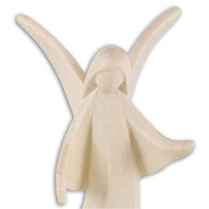 Schutzengel - Aram Engel beschützend Holz geschnitzt natur stehend 8 cm Unikat