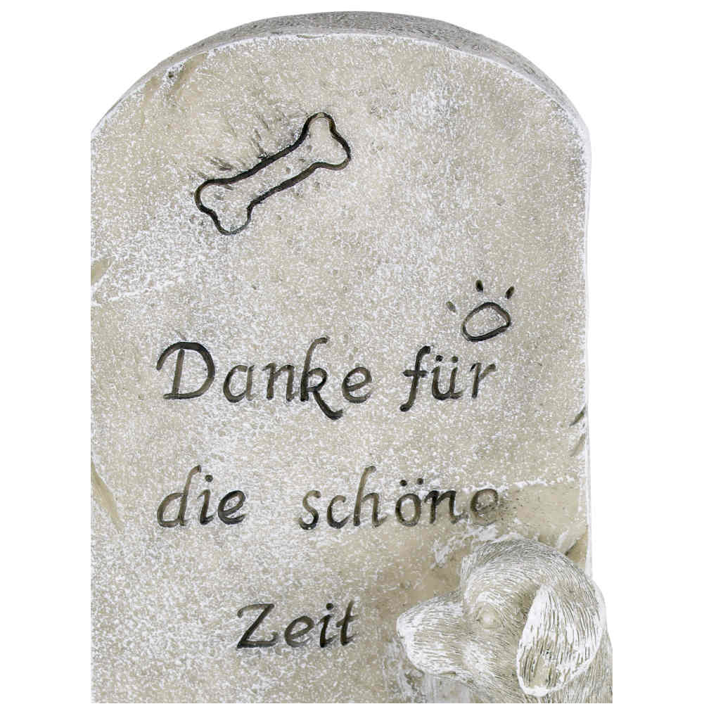 Grabstein Tiergrabstein Hund Gedenkstein mit Spruch Danke für die schöne Ze...