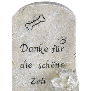 Hunde Erinnerungsstein / Tier Trauerstein Danke für die schöne Zeit 15 x 7 x 19 cm