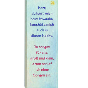 Kinderkreuz Motiv schlafendes Kind Sterne Abendgebet Buche bunt bedruckt 20 x 12 cm Geburt Taufe