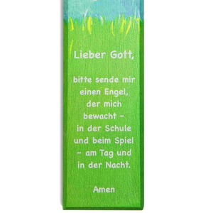 Kinderkreuz Schutzengel / Fußball Kind Gebet Buche bunt bedruckt 20 x 12 cm Geburt Taufe Jungen