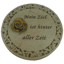 Gedenkplatte rund Bordre creme Motiv Rose & Spruch Mein...