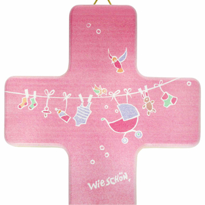 Kinderkreuz Mdchen rosa Schutzengel Ton & Text wie schn... 20 cm Geburt Taufe