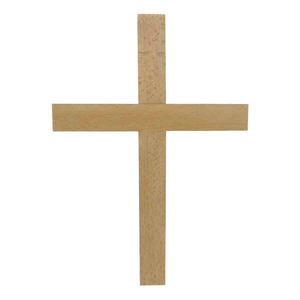 Wandkreuz Buche natur ohne Jesus Korpus Querbalken gerade 30 x 21,5 x 2 cm Holzkreuz