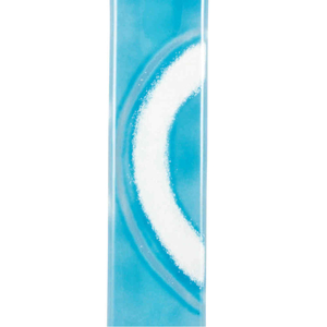 Glaskreuz modern hellblau Verzierung Sonne Fusing Glas 20 x 13 cm Unikat Handarbeit
