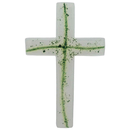 Wandkreuz Glas weiß modern Kreuz in Kreuz Ornament grün...