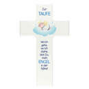 Kinderkreuz ZUR TAUFE - Schutzengel auf Wolke blau Kreuz...