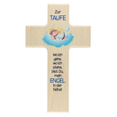 Kinderkreuz ZUR TAUFE - Schutzengel auf Wolke blau Kreuz...