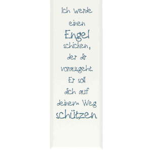 Kinderkreuz Ich werde einen Engel schicken - Schutzengel mit Stern Holz weiß  bunt bedruckt 15 cm