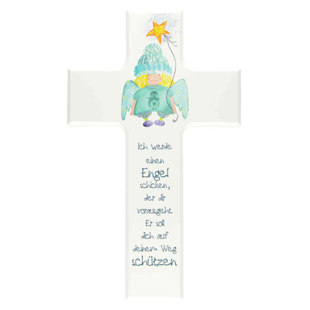 Kinderkreuz Ich werde einen Engel schicken - Schutzengel mit Stern Ho,  25,91 €